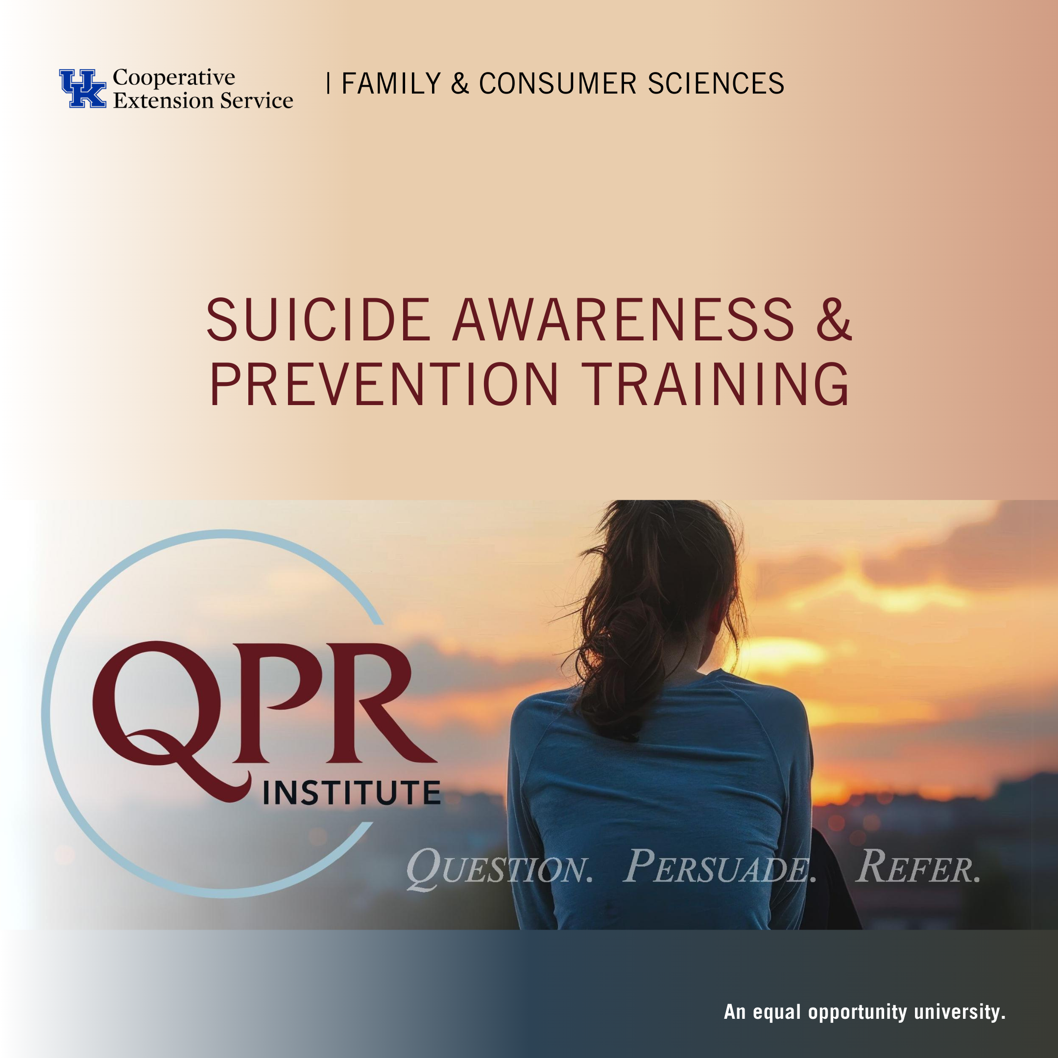 Suicide Awareness and Prevention Training program advertisement