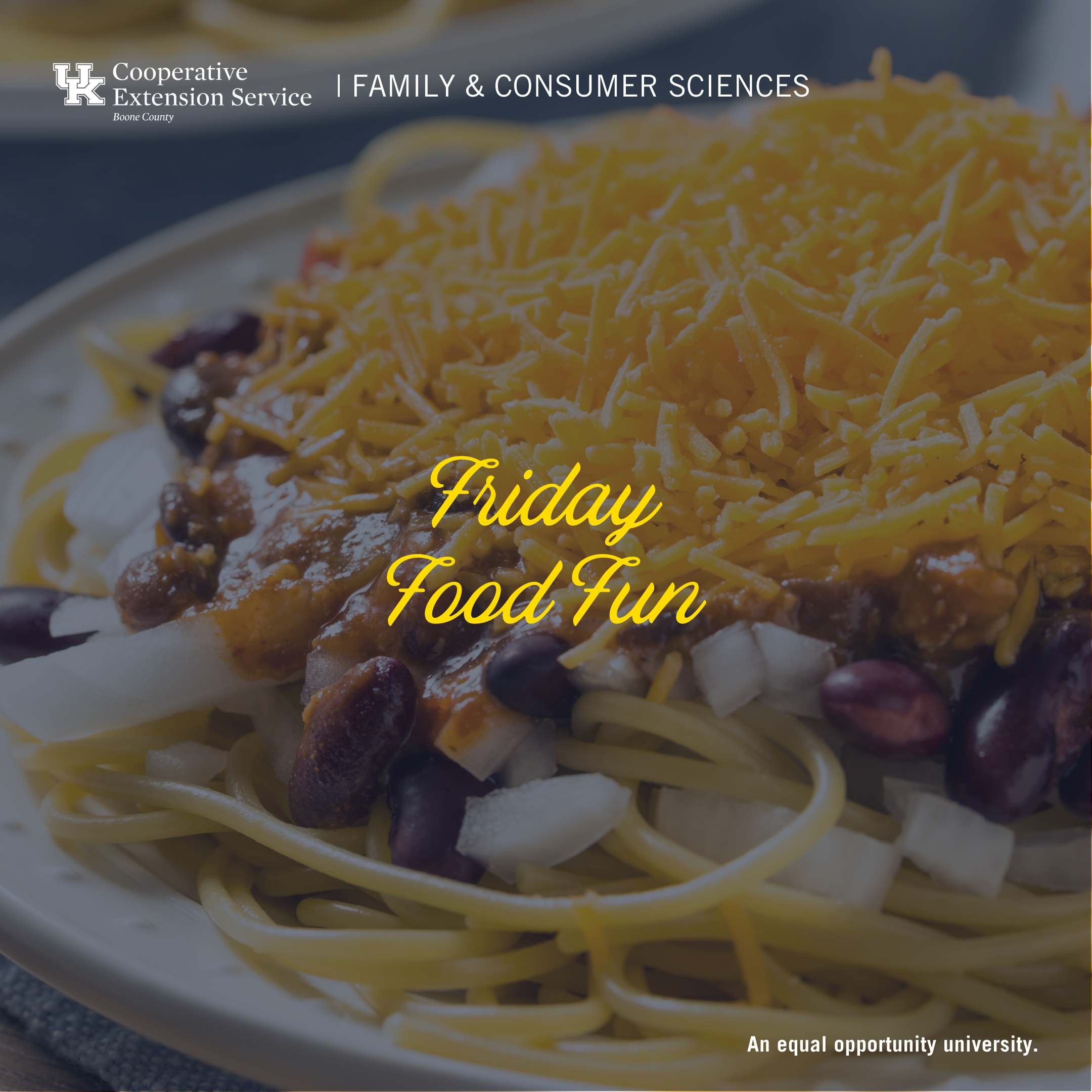 Friday Food Fun Cincinnati chili program advertisement