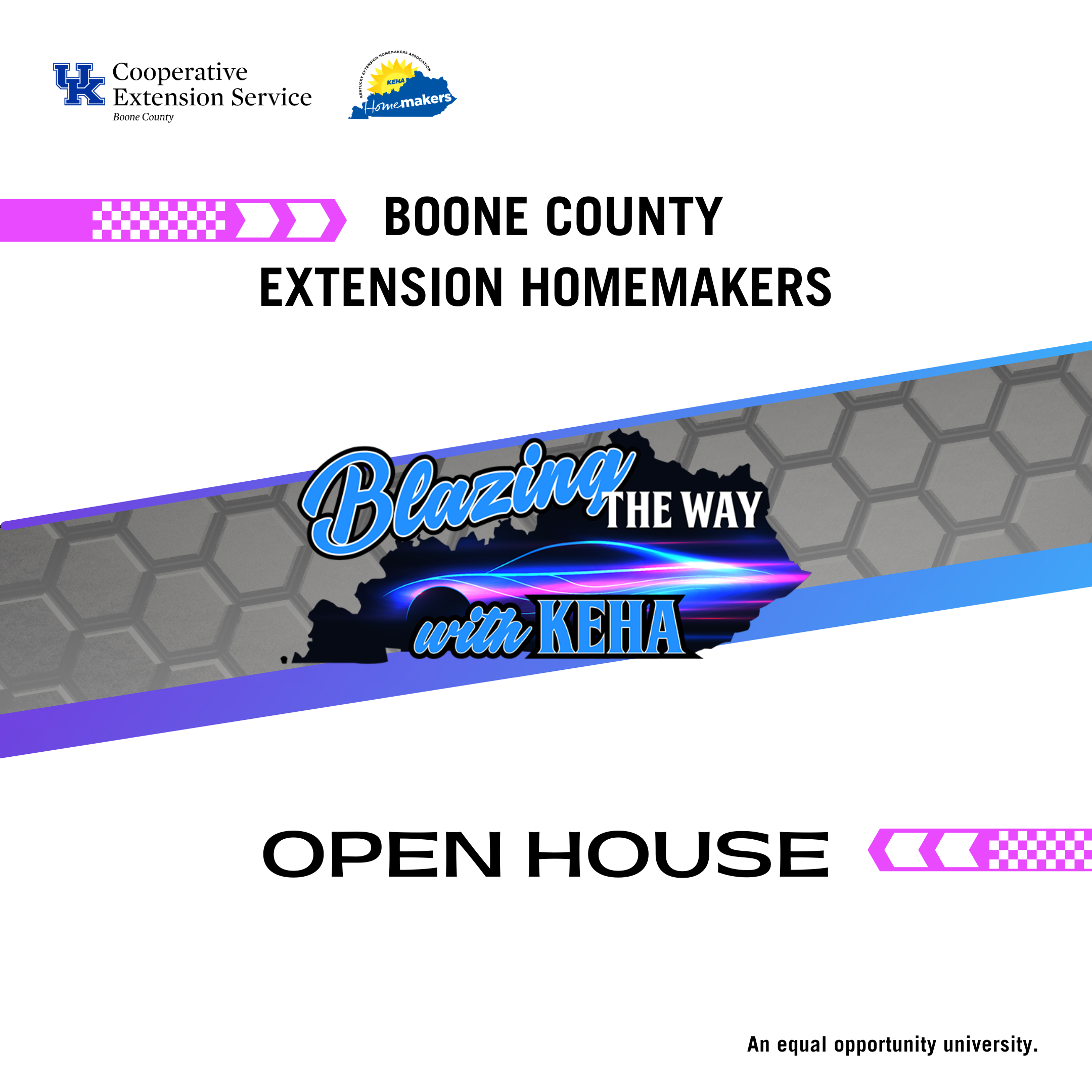 Boone County Extension Homemakers Open House program ad