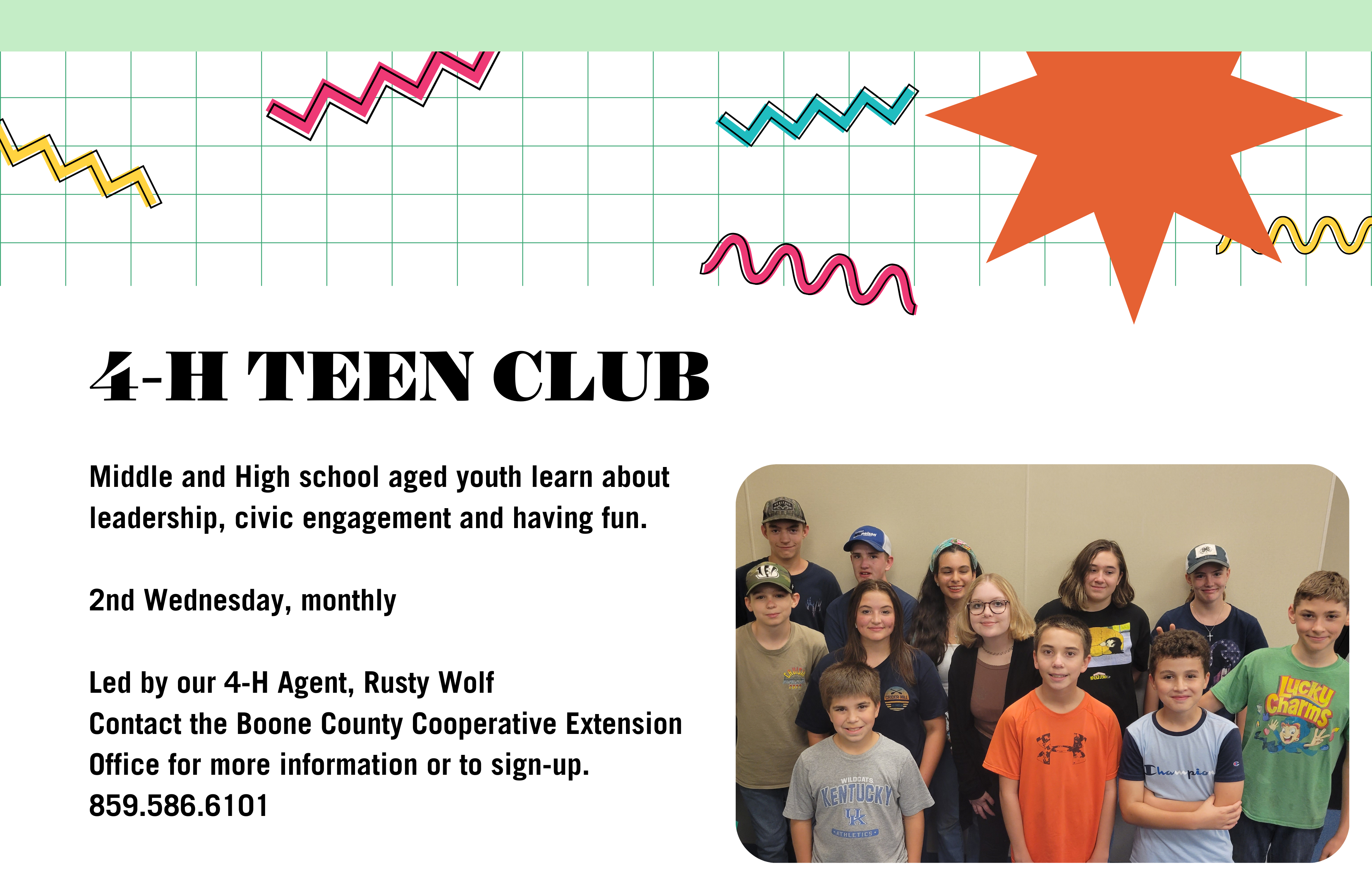 Teen Club program advertisement